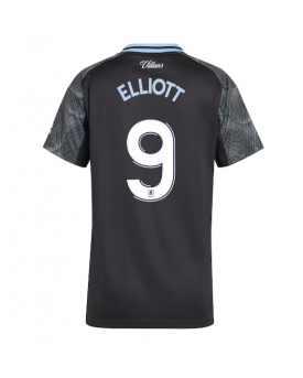 Aston Villa Harvey Elliott #9 Maglia Gara Trasferta Repliche 2025-26 Donna Maniche Corte